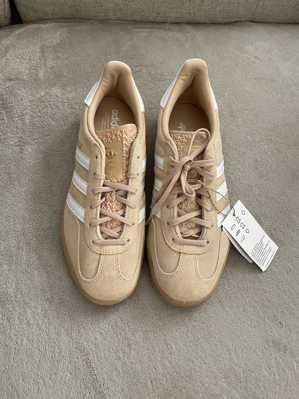 Adidas Gazelle Suede Sneakers - Beige/White Women’s Size 9 NWT - Picture 10 of 11